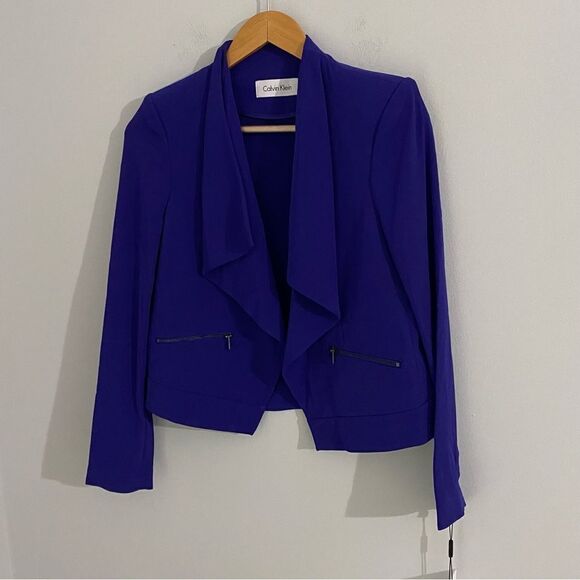 Calvin Klein Women’s Royal Blue Waterfall Front Softshell Jacket - Picture 1 of 4